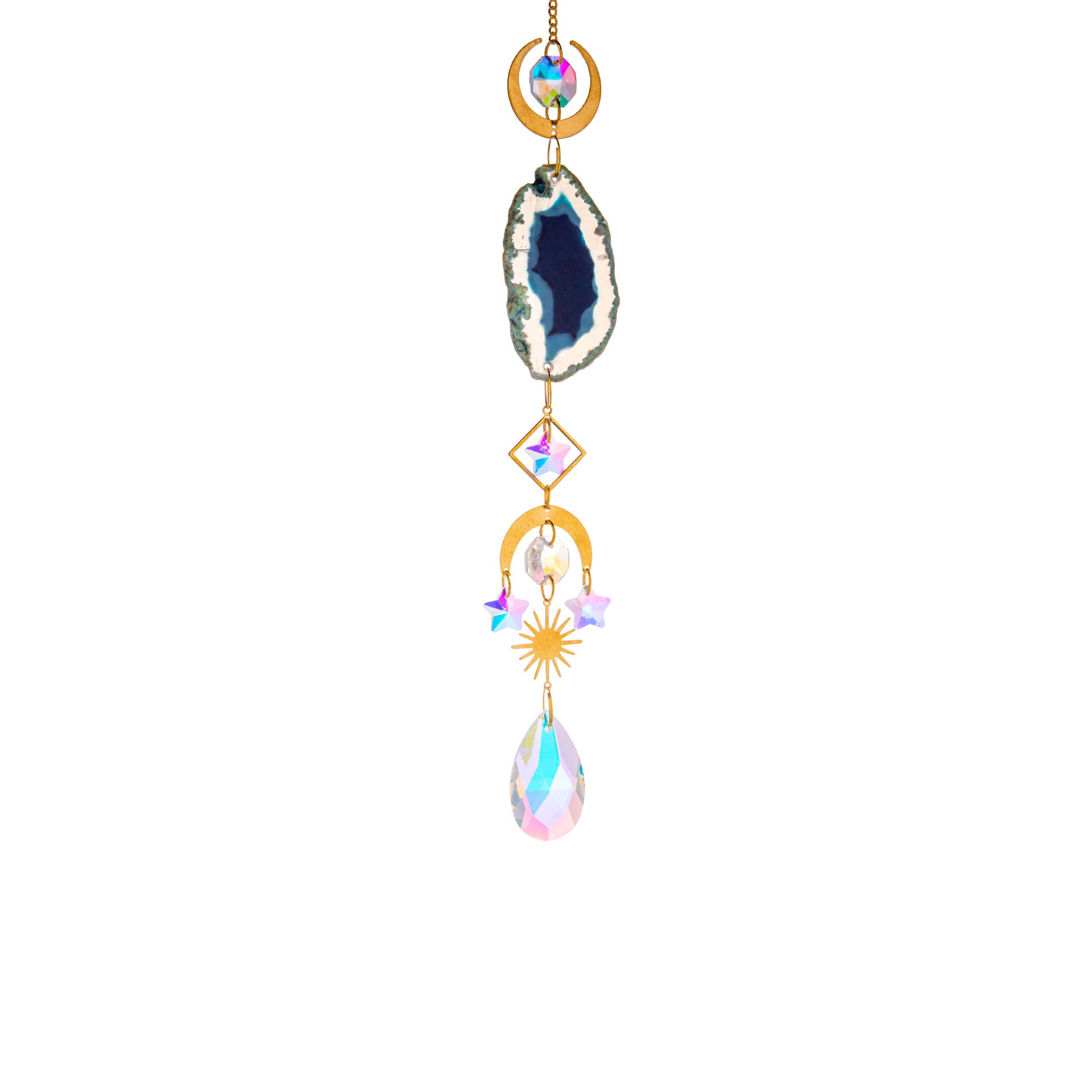 Wholesale Agate Rough Suncatcher Crystal Prism Ball Decorations